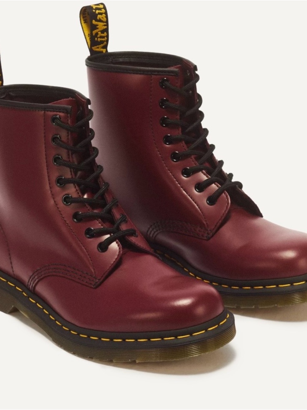 NWT Doc Martens Burgundy 1460 Lace-Up 8-Eye Leather Boots, Size 9 Womens